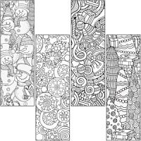 Coloring Activity Book Mark Pack-Winter Design. PD137-1889