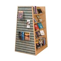 Open Top Laminate Wood Book Shelves With Slatwall Panel
